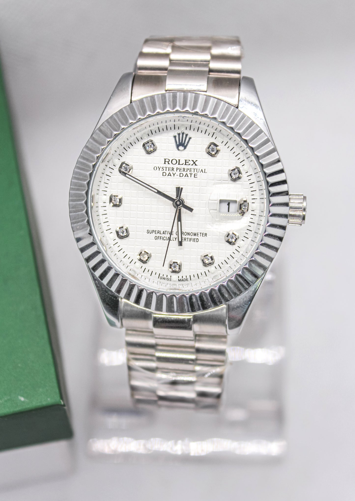 Premium RLX Silver Chain White Dial Watch