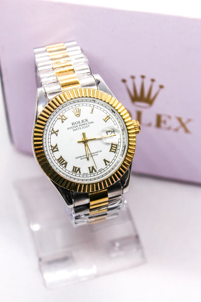 Premium RLX Automatic Two-Tone white Roman dial Watch