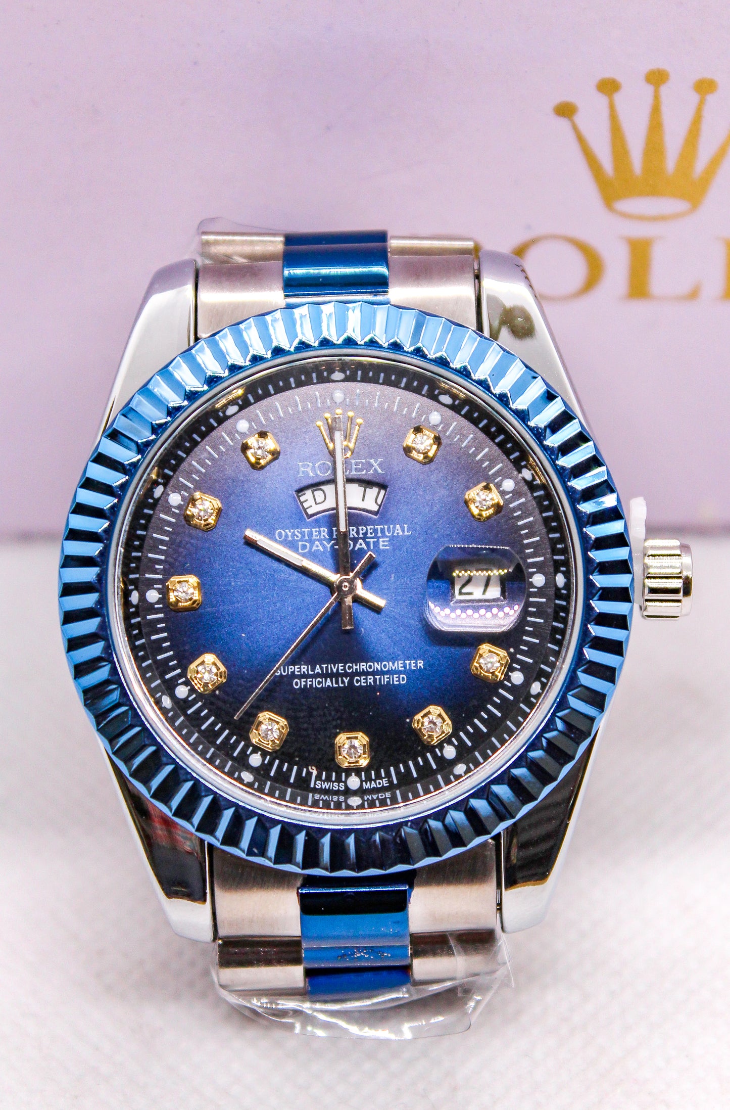 Premium RLX Day-Date Blue Watch