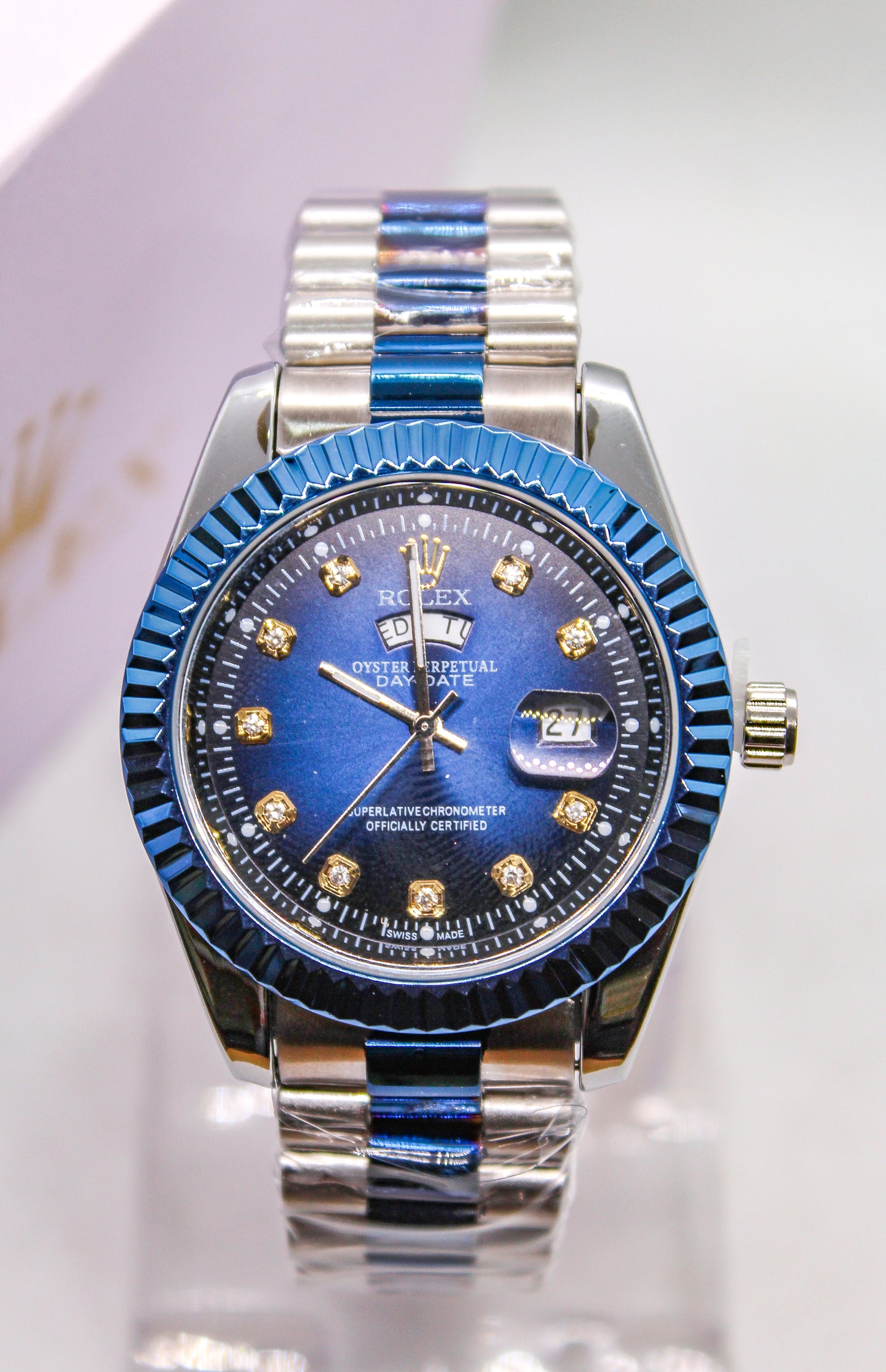 Premium RLX Day-Date Blue Watch