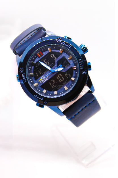 EDIFICE CASIO All Blue Dual Time Watch