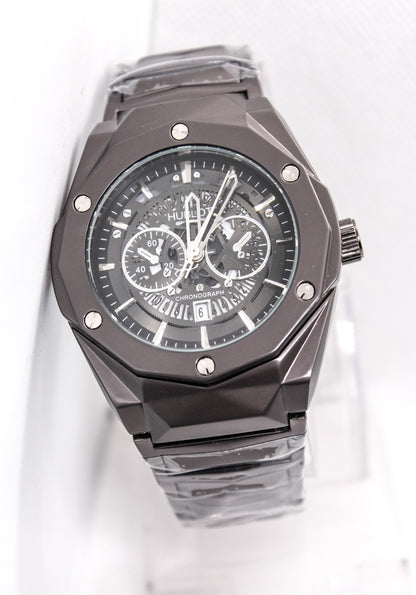 Premium Diamond Cut  Titanium (Silver/Blàck) watch