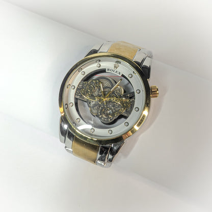 Premium RLX Two-Tone Skeleton Watch