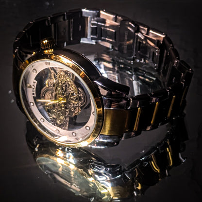 Premium RLX Two-Tone Skeleton Watch