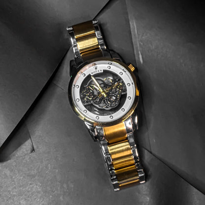 Premium RLX Two-Tone Skeleton Watch