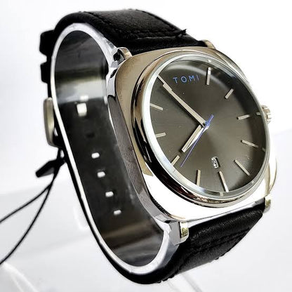 T-084 Men's Watch Quartz Date Leather Strap