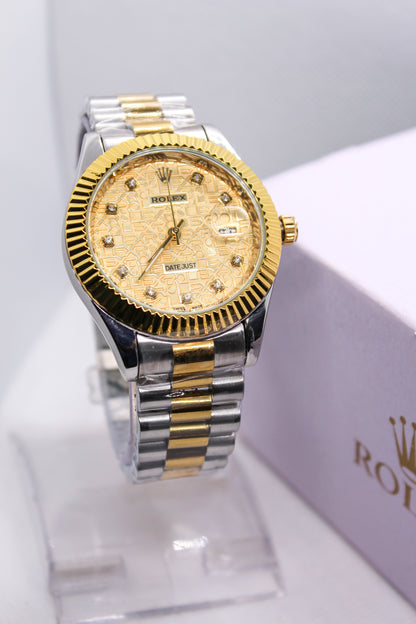 Premium RLX AUTOMATIC Two-Tone Gold Watch