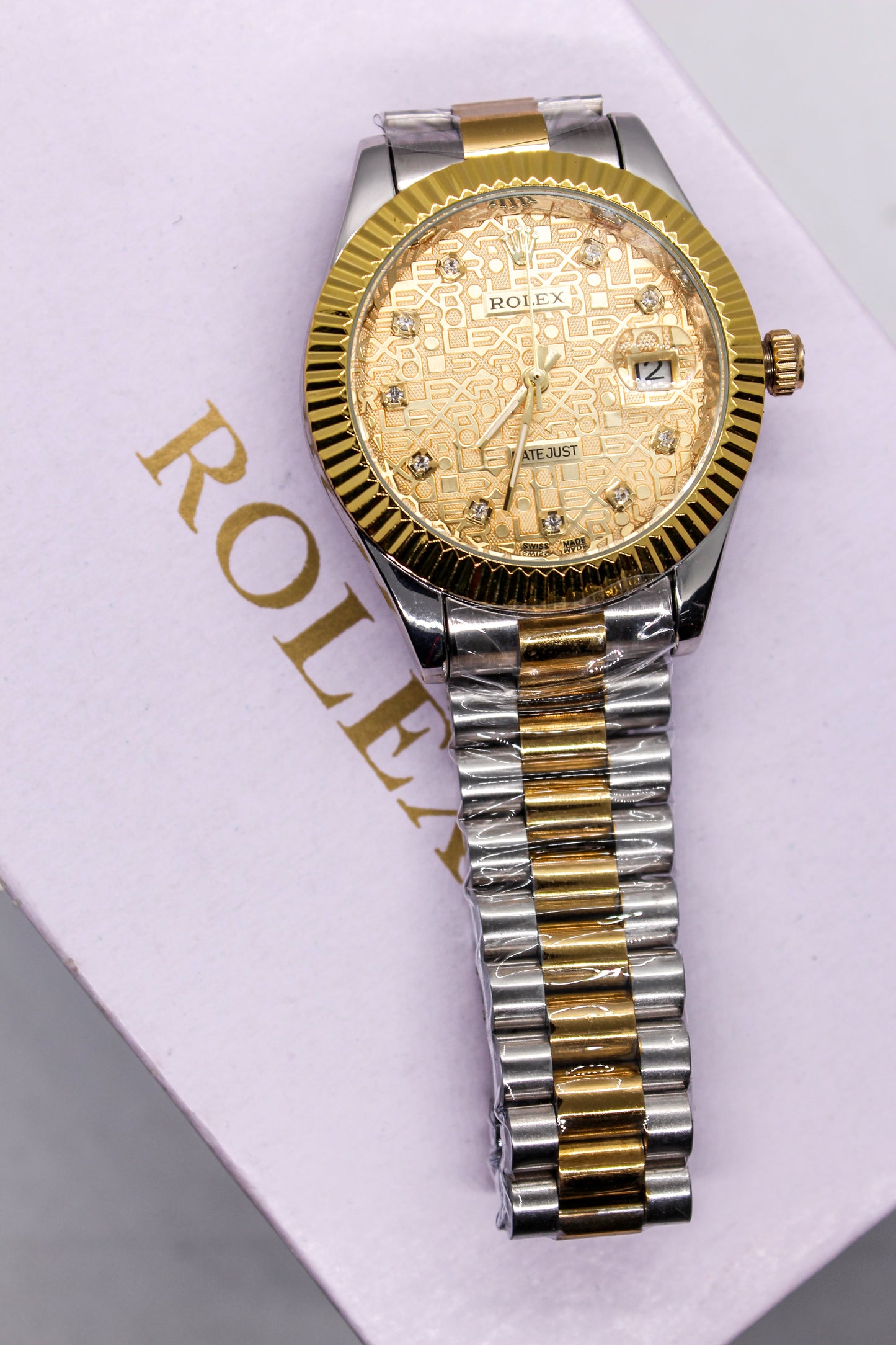 Premium RLX AUTOMATIC Two-Tone Gold Watch