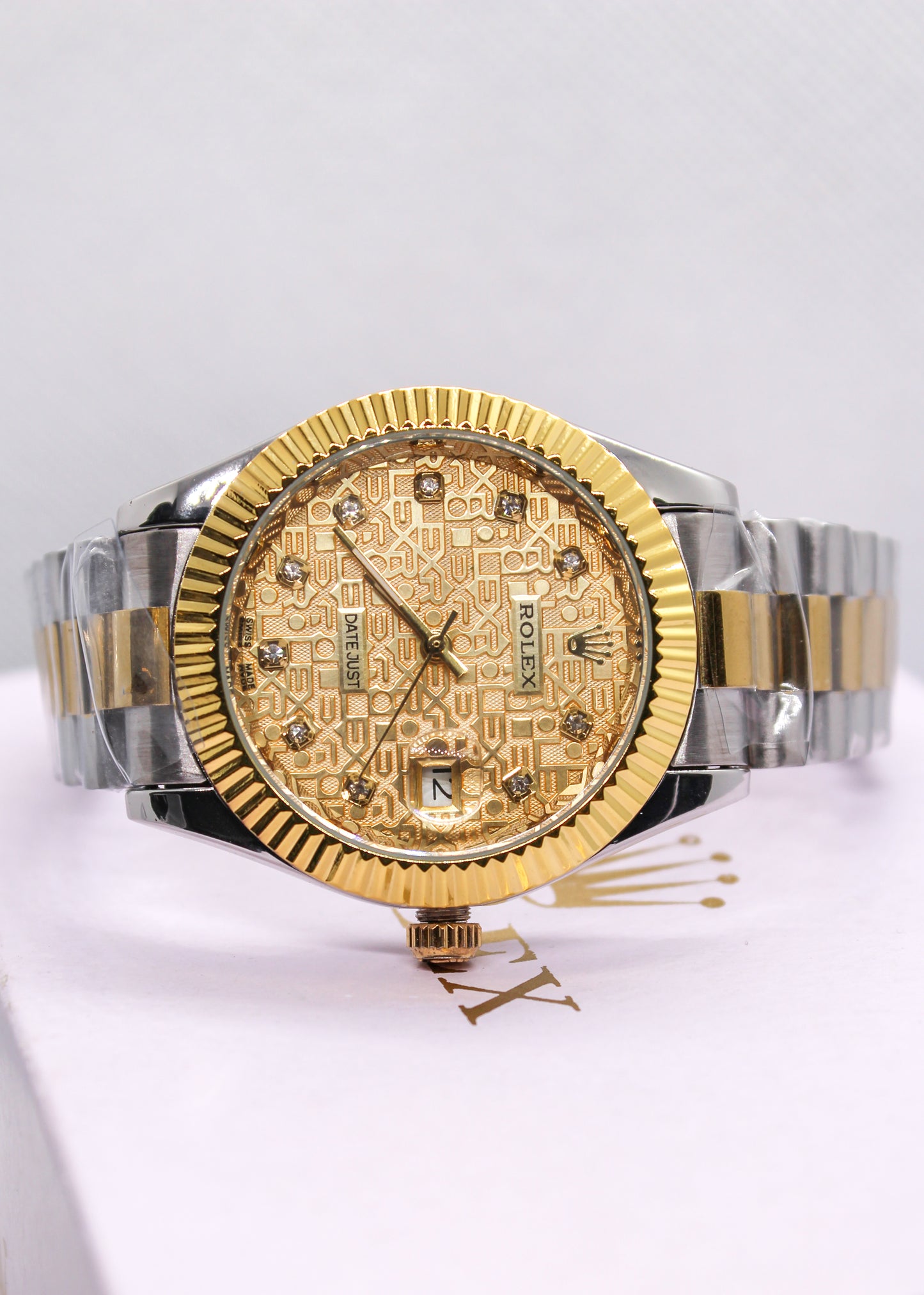 Premium RLX AUTOMATIC Two-Tone Gold Watch