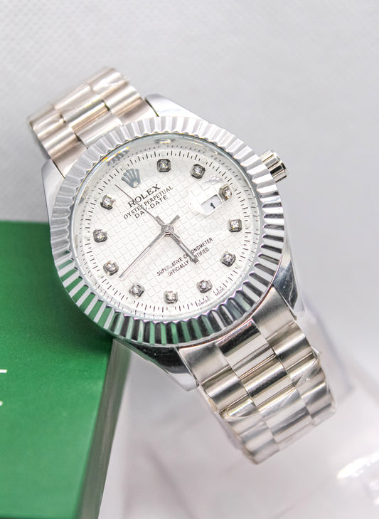 Premium RLX Silver Chain White Dial Watch