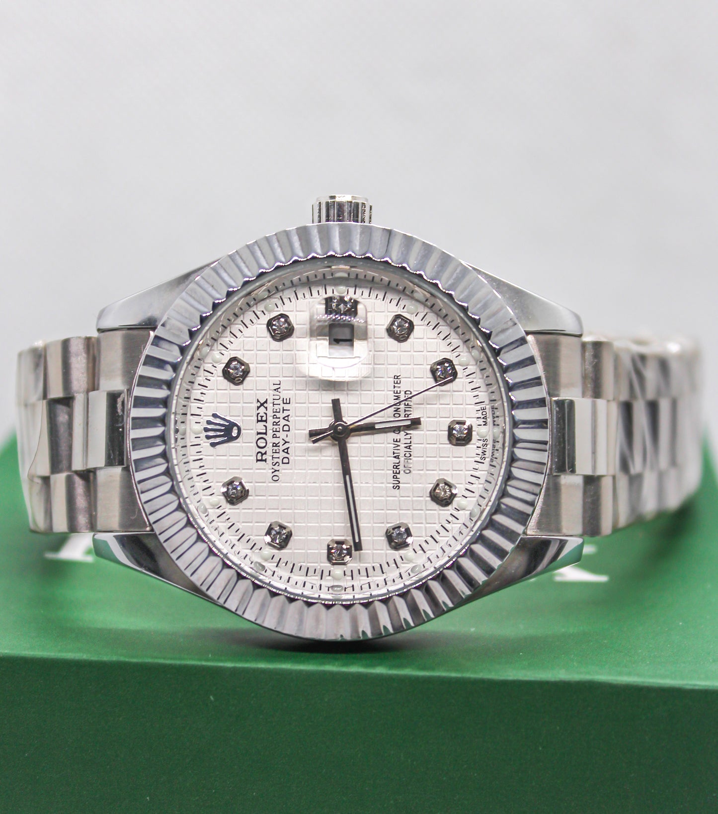 Premium RLX Silver Chain White Dial Watch