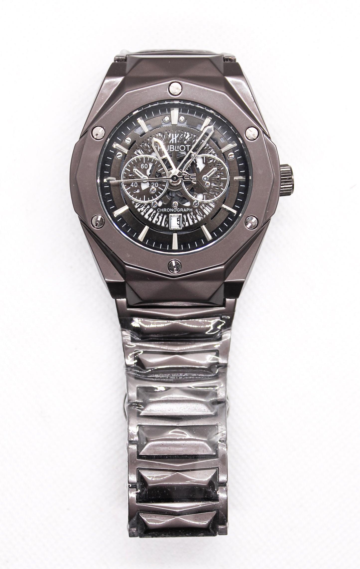 Premium Diamond Cut  Titanium (Silver/Blàck) watch