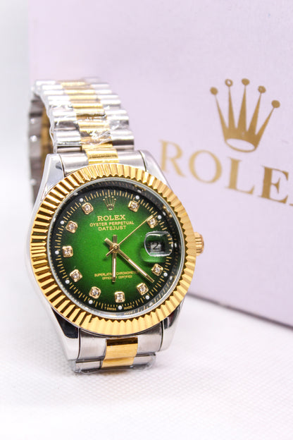 Premium RLX  Two-Tone Green Dial Watch