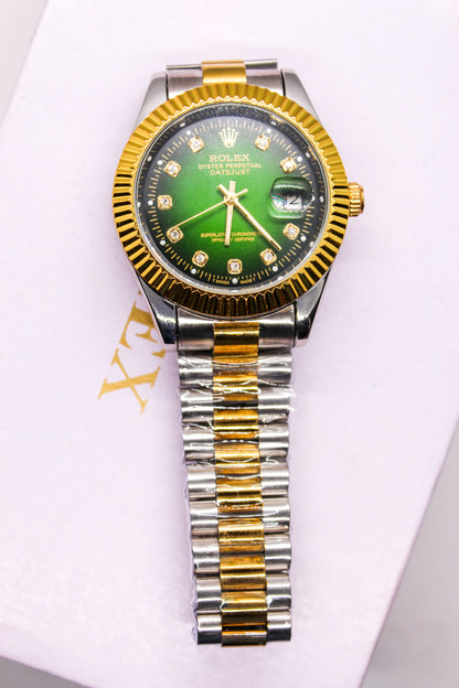 Premium RLX  Two-Tone Green Dial Watch