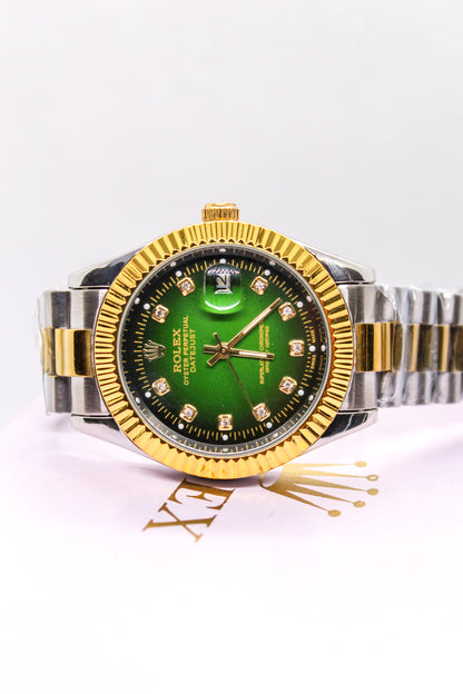 Premium RLX  Two-Tone Green Dial Watch