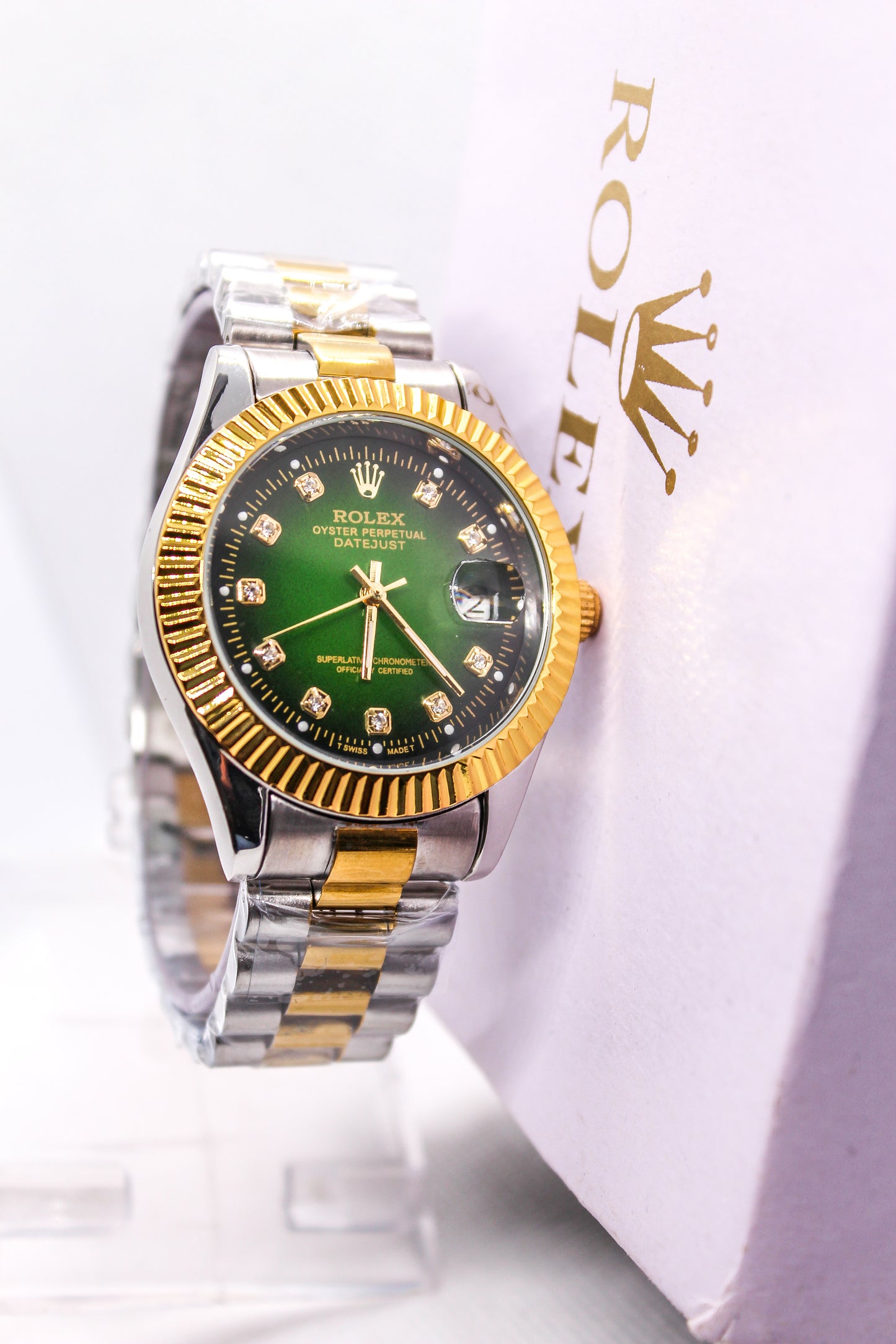 Premium RLX  Two-Tone Green Dial Watch