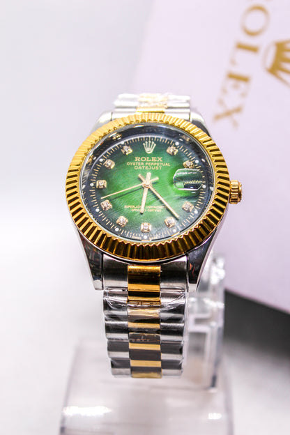 Premium RLX  Two-Tone Green Dial Watch