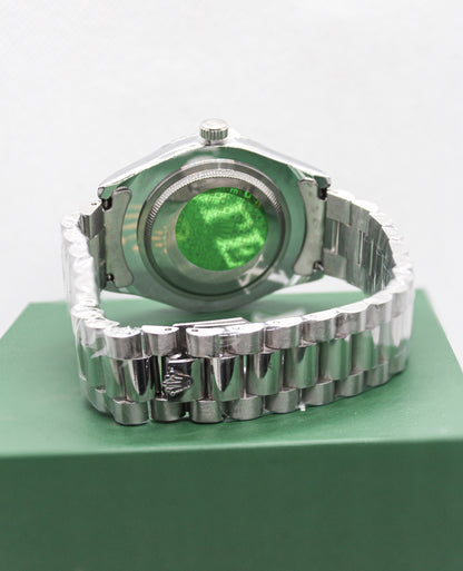 Premium RLX Silver Chain Green Dial Watch