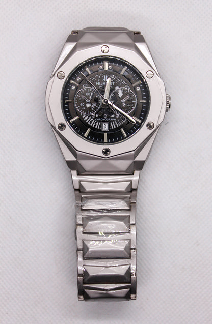 Premium Diamond Cut  Titanium (Silver/Blàck) watch