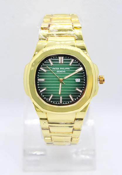 Patek Phillips Nautilus Gold chain Green Dial